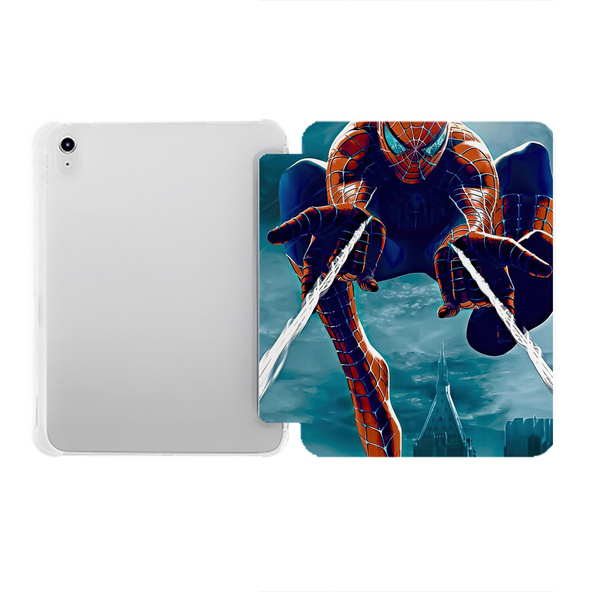 （画像用） Spider Man スパイダーマン IPad ケース ペン収納付き 三つ折りスタンド PUレザー×シリコン 対応機種9.5/10.5/10.9インチ